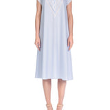 قميص بولين القطني باللون الأزرق