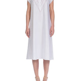 قميص بولين القطني باللون الأبيض