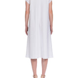 قميص بولين القطني باللون الأبيض