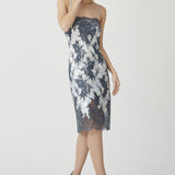 فستان كوكو المعدني باللون الرمادي