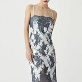 فستان كوكو المعدني باللون الرمادي