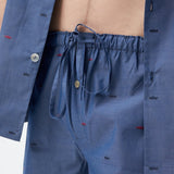 شورت رالي قطني باللون الأزرق الداكن