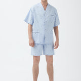 شورت رالي قطني باللون الأزرق