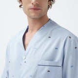 شورت رالي قطني باللون الأزرق