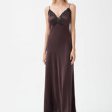 قميص حرير كوين باللون البني