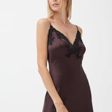 قميص حرير كوين باللون البني