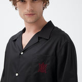 بيجامة كارو قطنية باللون الأسود