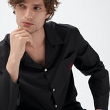 بيجامة كارو قطنية باللون الأسود