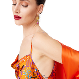 فستان برتقالي بحزام