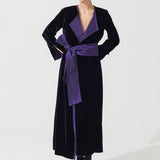 كيمونو مخملي باللون الأسود