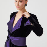 كيمونو مخملي باللون الأسود