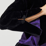 كيمونو مخملي باللون الأسود