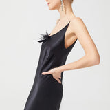 THE MOON SILK CHEMISE BLACK