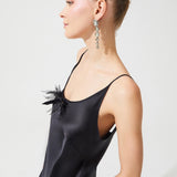 THE MOON SILK CHEMISE BLACK