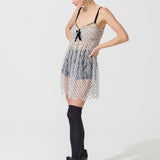 فستان قصير من المخمل