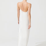 قميص حرير طويل من الماس باللون البيج