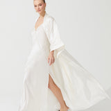 JOY SILK LONG ROBE ECRU