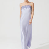 قميص طويل من الحرير الزن باللون الأرجواني