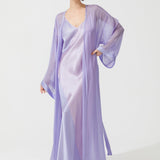 رداء ديكو الحريري باللون البنفسجي الوردي