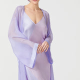 رداء ديكو الحريري باللون البنفسجي الوردي