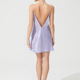 قميص قصير من الحرير الزن باللون الأرجواني