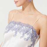 قميص قصير من الحرير من زين باللون البني الفاتح