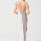 قميص ديكو الحريري باللون الرمادي والأبيض