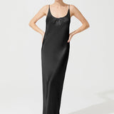 THE MOON SILK CHEMISE BLACK