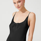 THE MOON SILK CHEMISE BLACK