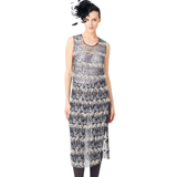 فستان شفاف رمادي اللون