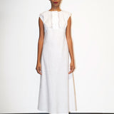 قميص رومانسي قطني باللون الأبيض