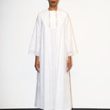 رداء رومانسي قطني باللون الأبيض