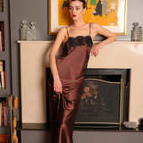 قميص ريتا الحريري باللون البني