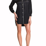 قميص حرير بورتي أسود