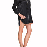 قميص حرير بورتي أسود