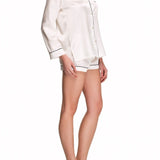 طقم شورت حرير بورت بيجامة إكرو