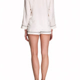 طقم شورت حرير بورت بيجامة إكرو