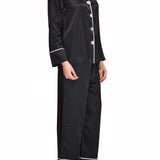 بيجامة حرير شانجاي باللون الأسود