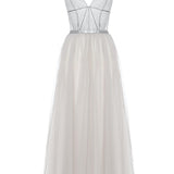 قميص تول طويل باللون الرمادي من FAIRY TALE