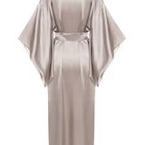 كيمونو حرير شانغاي باللون الرمادي