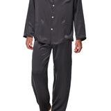 بيجامة حرير كينج باللون الرمادي الداكن