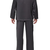 بيجامة حرير كينج باللون الرمادي الداكن