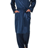 كيمونو حرير ملكي باللون الأزرق الداكن