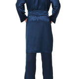 كيمونو حرير ملكي باللون الأزرق الداكن