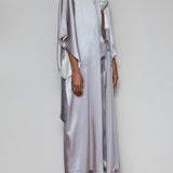 كيمونو حرير شانغاي باللون الرمادي