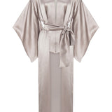 كيمونو حرير شانغاي باللون الرمادي