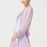 ZEN SILK SHORT ROBE PINK